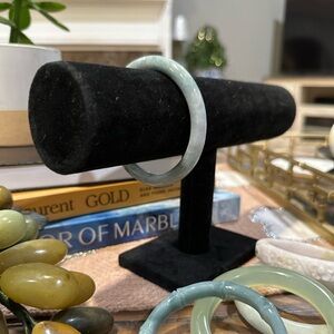 Thin Burmese Jadeite Jade Bangle - Grade A - Stackable!